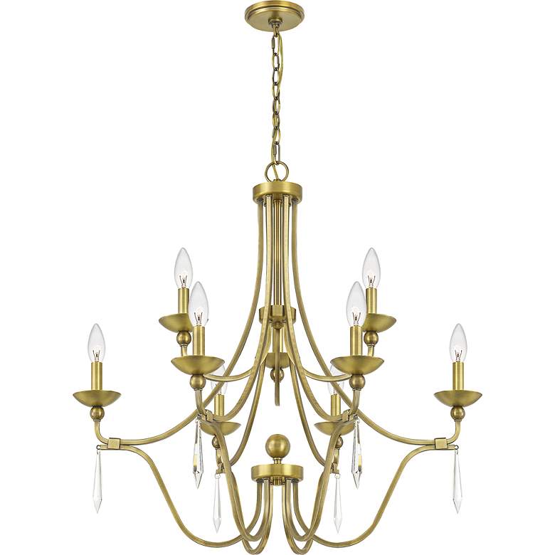 Image 3 Quoizel Joules 32" Wide Aged Brass 9-Light Chandelier more views