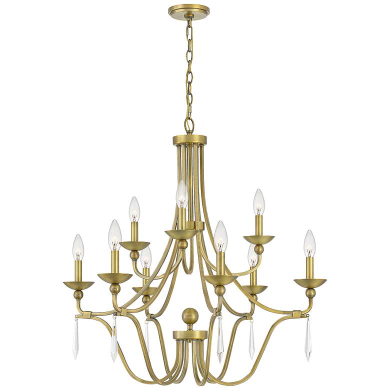 Image 4 Quoizel Joules 32 inch Wide Aged Brass 9-Light Chandelier more views