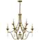 Quoizel Joules 32" Wide Aged Brass 9-Light Tiered Chandelier