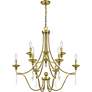 3_Quoizel Joules 32" Wide Aged Brass 9-Light Tiered Chandelier more views