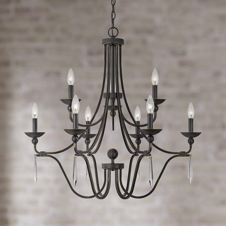 Image 1 Quoizel Joules 32" Wide Palladian Bronze 9-Light Chandelier
