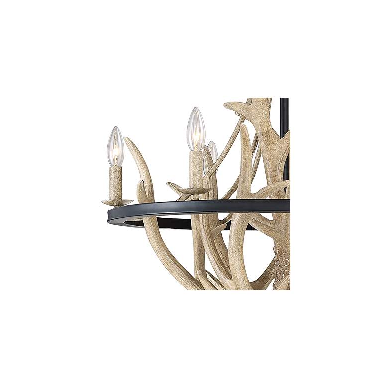 Image 2 Quoizel Journey 26.3 inch Wide 6-Light Faux Antler Rustic Chandelier more views
