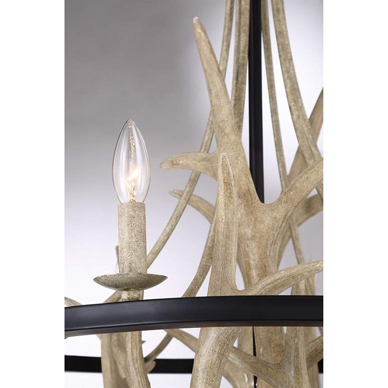 Image 5 Quoizel Journey 26.3" Wide 6-Light Faux Antler Rustic Chandelier more views