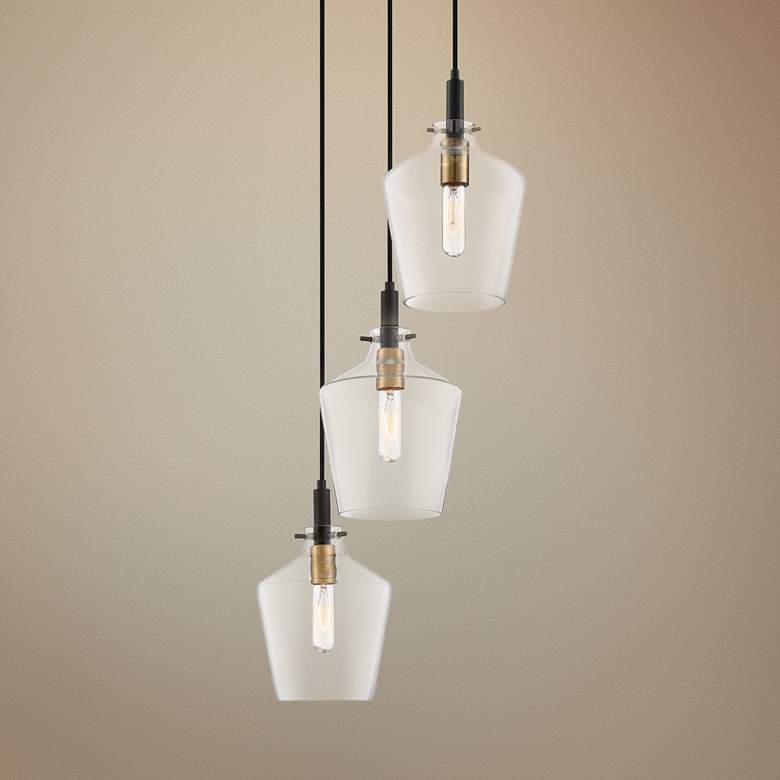Image 1 Quoizel June 13 3/4" Wide Earth Black Multi Light Pendant
