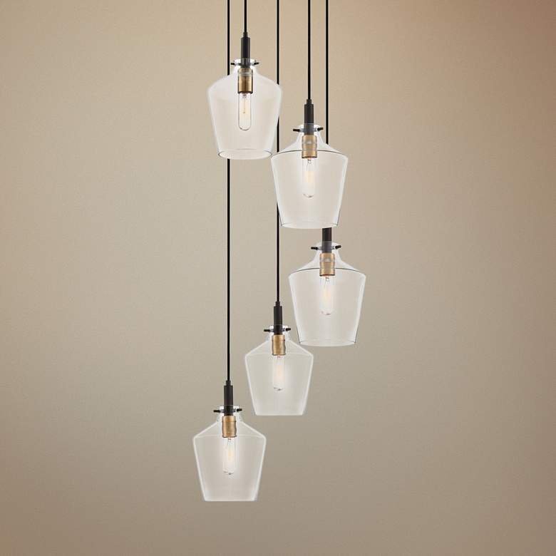 Image 1 Quoizel June 18" Wide Earth Black Multi Light Pendant