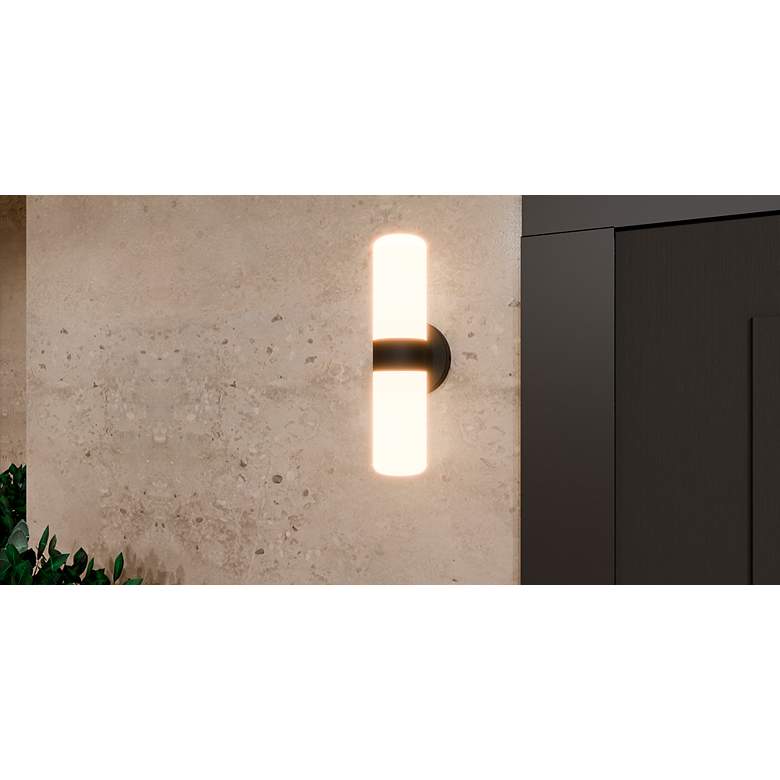 Image 7 Quoizel Kaia 14" High Matte Black LED Outdoor Wall Light more views
