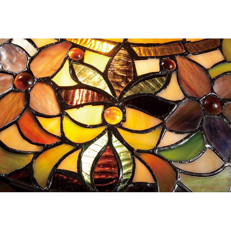 Image 5 Quoizel Kami 17" Wide Vintage Bronze Tiffany Style Glass Ceiling Light more views