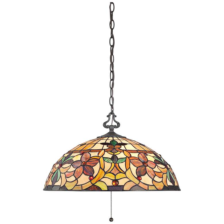 Image 2 Quoizel Kami 20 inch Wide Tiffany-Style Art Glass Dome Pendant Light