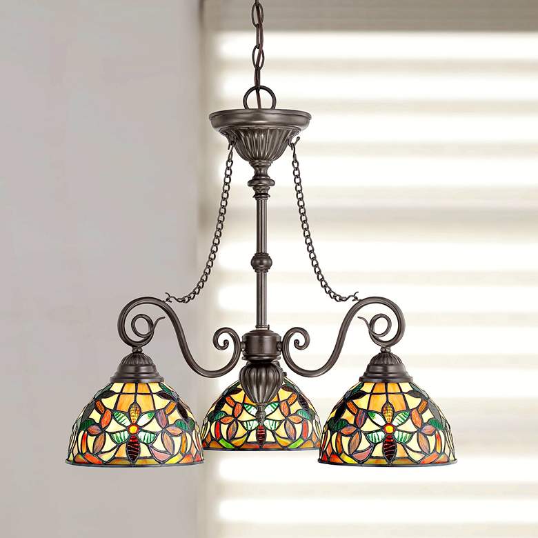 Image 1 Quoizel Kami 24 1/2" Wide Tiffany-Style Downlight Dinette Chandelier