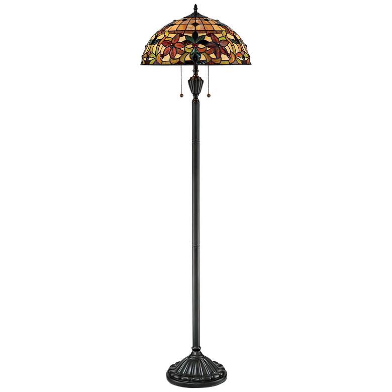 Image 2 Quoizel Kami 62" Tiffany-Style Art Glass Floor Lamp