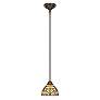 2_Quoizel Kami 8" Wide Tiffany-Style Floral Art Glass Mini Pendant Light
