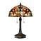 Quoizel Kami Floral 23" Vintage Bronze Tiffany-Style Glass Table Lamp