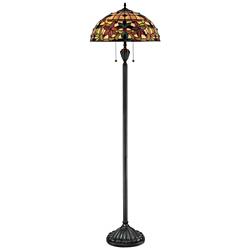 Quoizel Kami Tiffany-Style Art Glass Floor Lamp