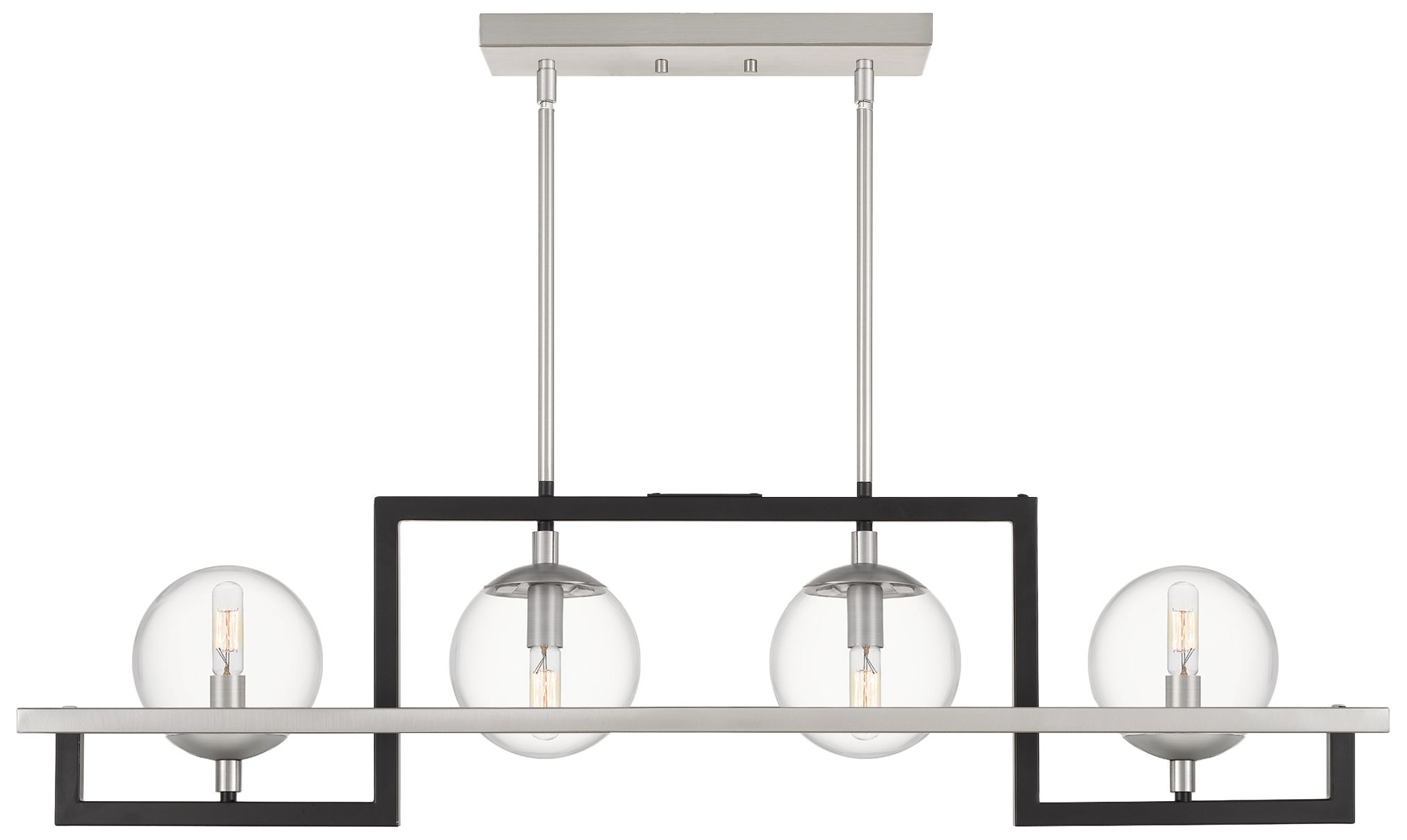 Image 3 Quoizel Kane 40" Wide Black and Globe Glass Linear Modern Pendant more views