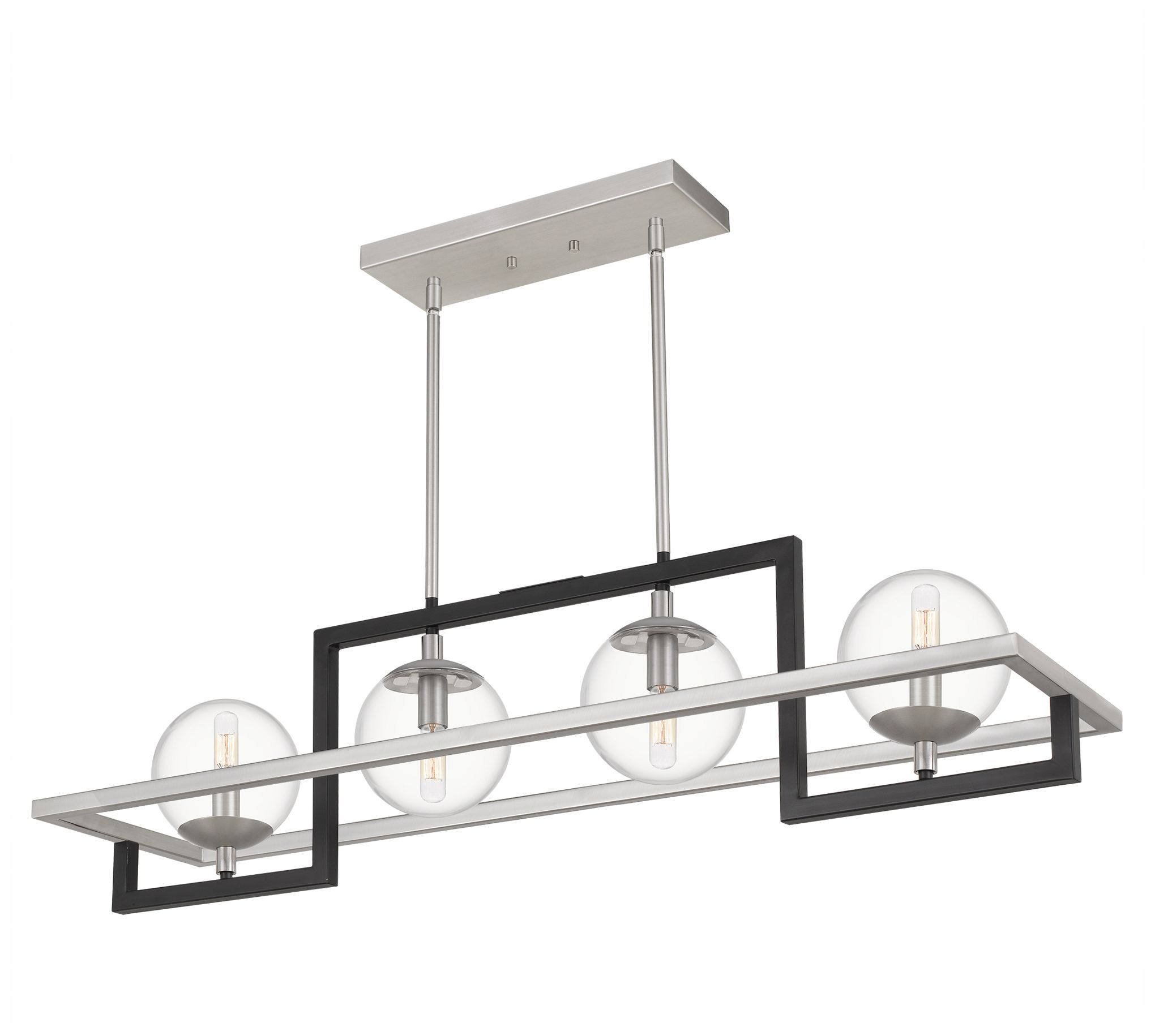 Image 4 Quoizel Kane 40" Wide Black and Globe Glass Linear Modern Pendant more views
