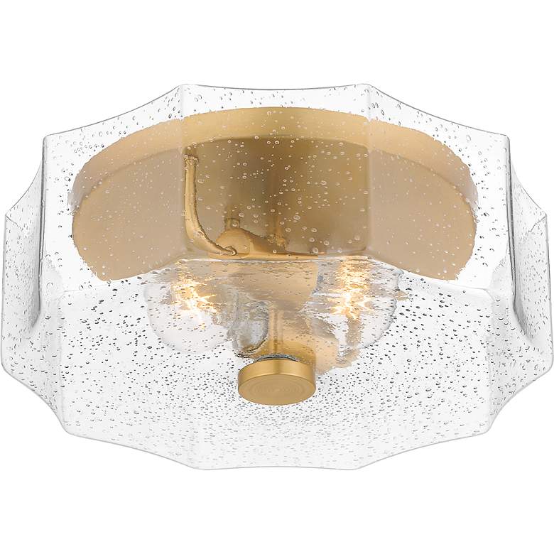 Image 4 Quoizel Kaplan 14" Wide Aged Brass 2-Light Ceiling Light more views