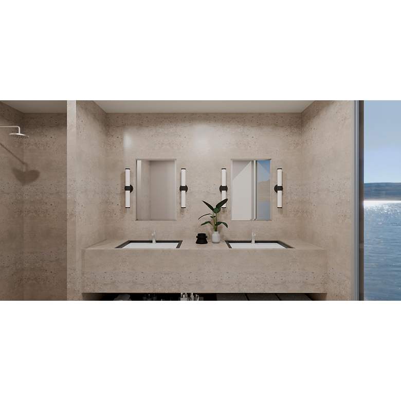 Image 3 Quoizel Kaye 22 1/2" Wide Matte Black LED Bath Light more views