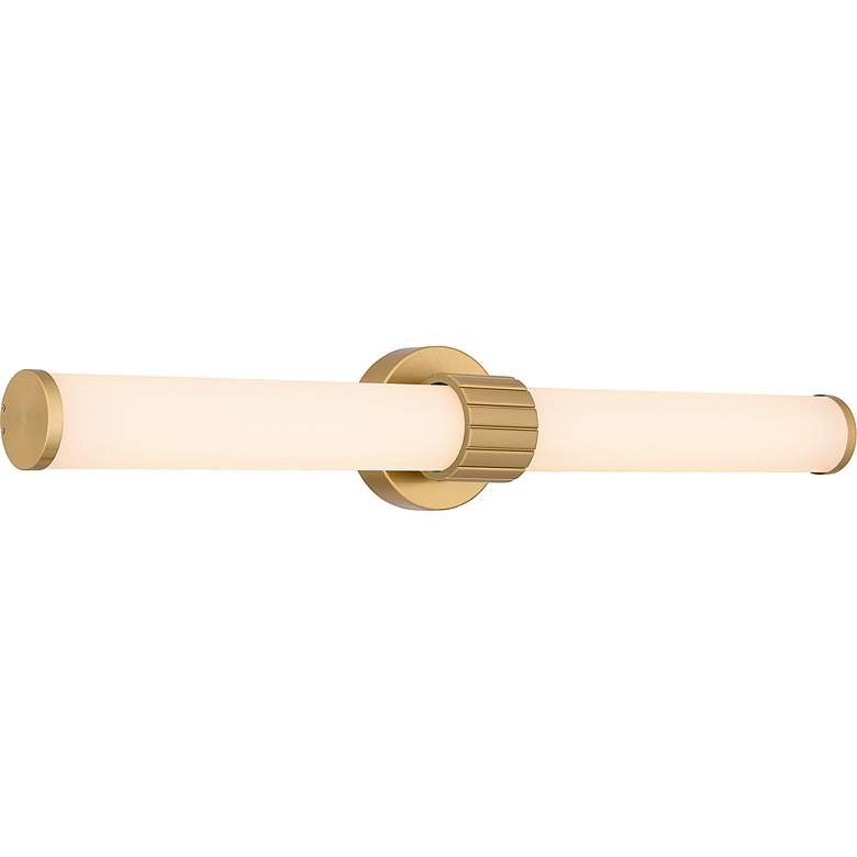 Image 5 Quoizel Kaye 28" Wide Aged Brass LED Bath Light more views