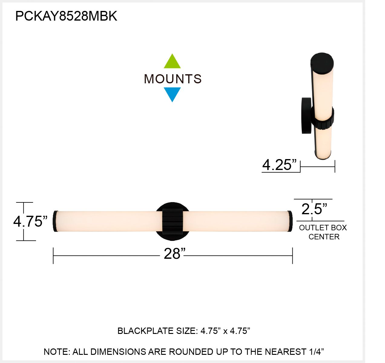 Quoizel Kaye 28" Wide Matte Black White Glass Linear LED Bath Light