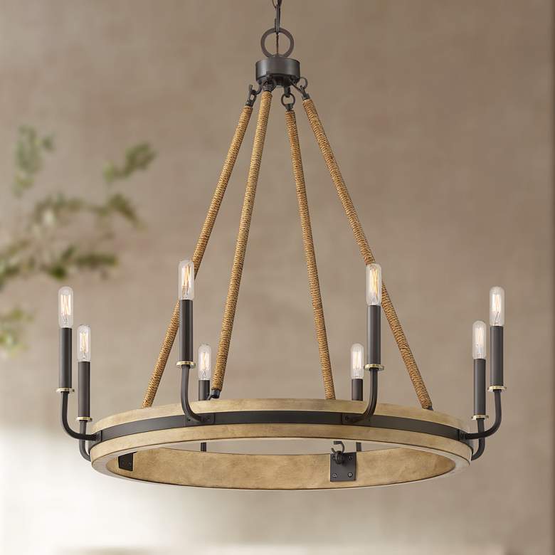 Image 1 Quoizel Kearney 31 1/4"W Western Bronze 8-Light Chandelier