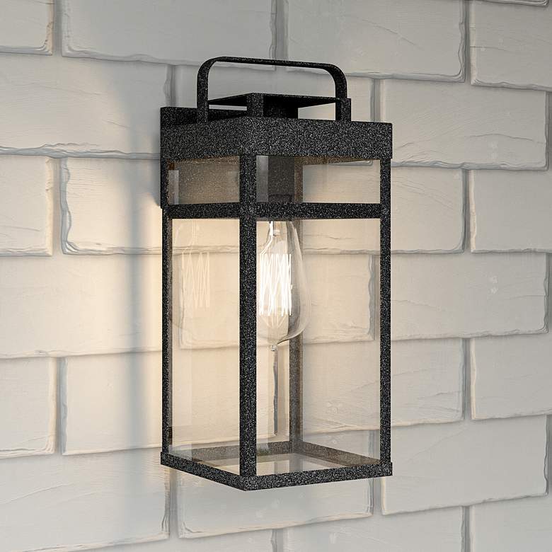 Image 1 Quoizel Keaton 13 1/2 inch High Mottled Black Outdoor Wall Light