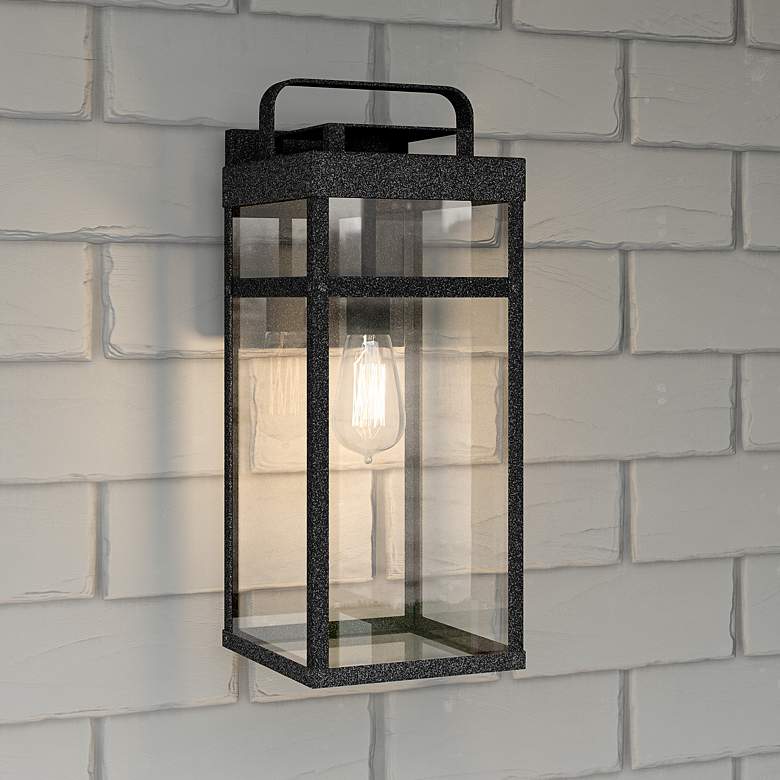Image 1 Quoizel Keaton 18 1/2" High Mottled Black Outdoor Wall Light