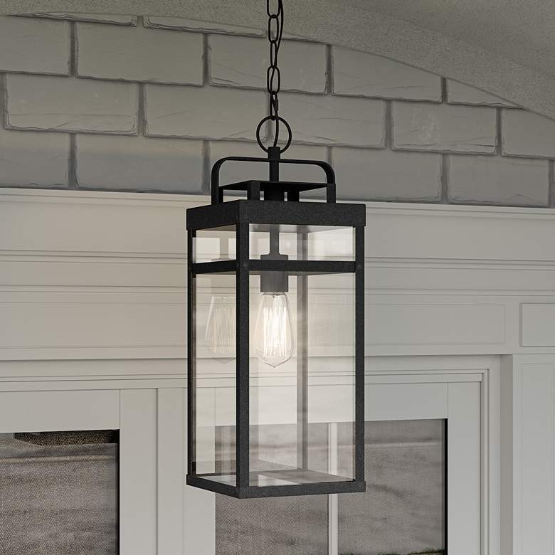 Image 1 Quoizel Keaton 21" High Mottled Black Hanging Outdoor Light