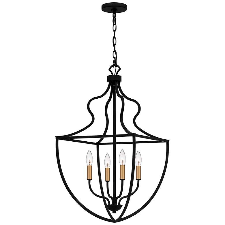 Image 1 Quoizel Keeley 16 1/2" Wide Matte Black 4-Light Pendant