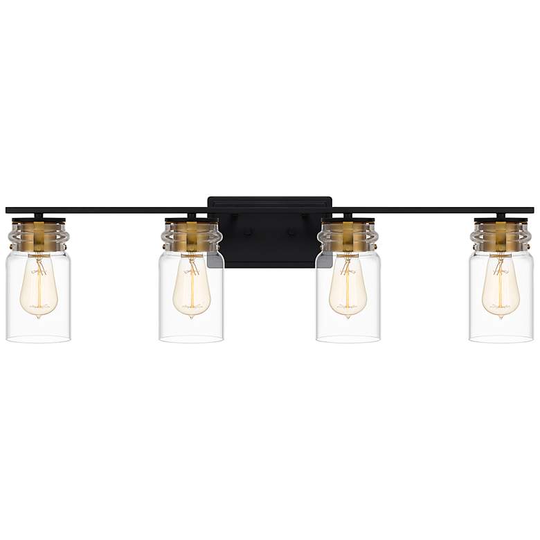 Image 3 Quoizel Keesey 32" Wide Matte Black 4-Light Bath Light
