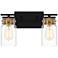 Quoizel Keesey 8 3/4" High Matte Black 2-Light Wall Sconce