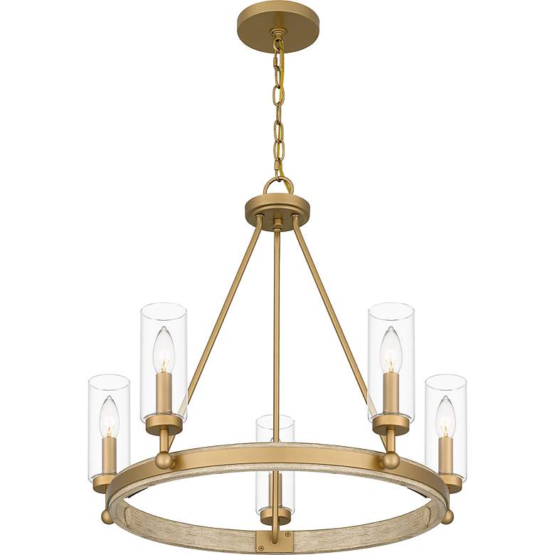 Image 5 Quoizel Kelleher 24" Wide 5-Light Nouveau Weathered Brass Chandelier more views