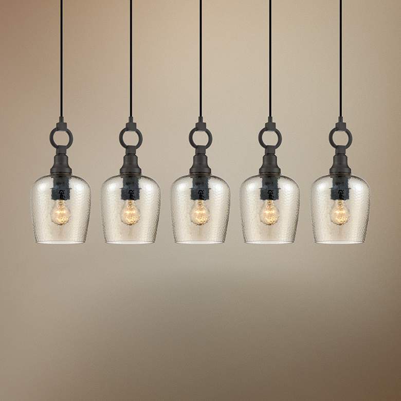 Image 1 Quoizel Kendrick 43" Wide Bronze Linear Multi Light Pendant