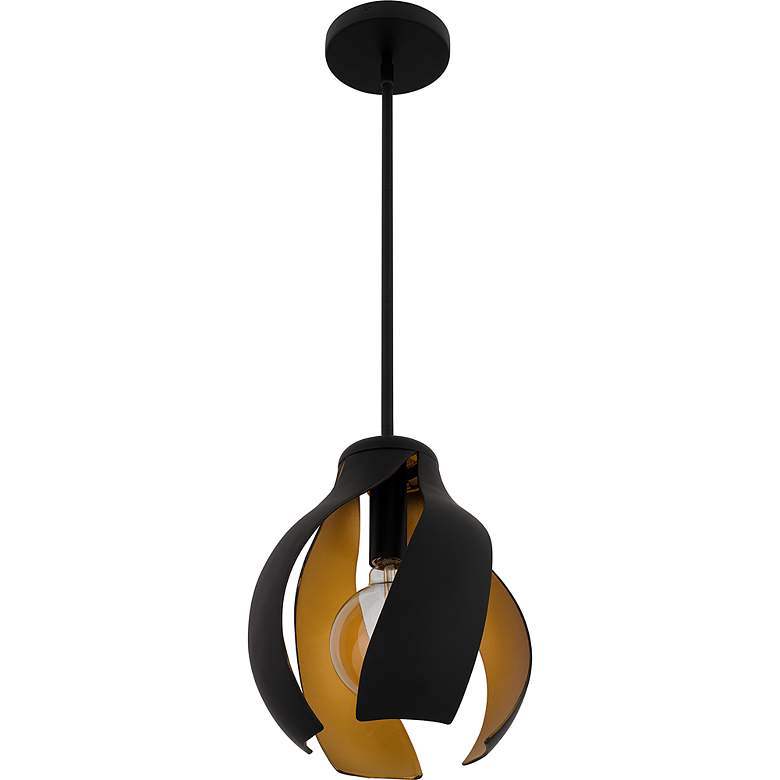 Image 5 Quoizel Kiko 11" Wide Matte Black and Gold Mini Pendant more views