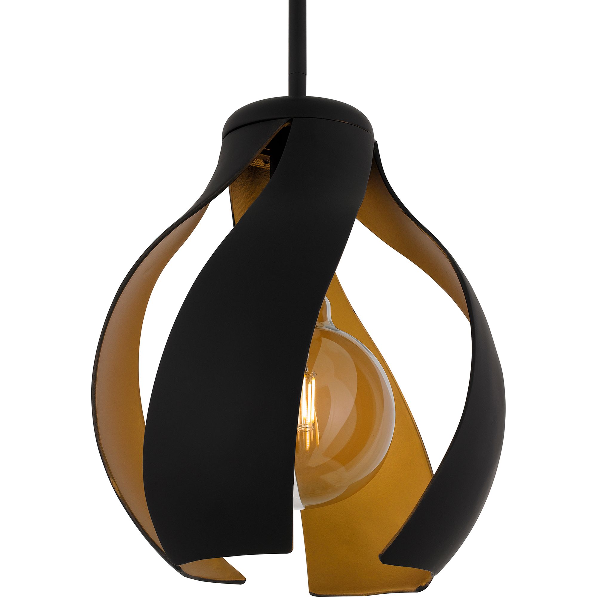 Quoizel Kiko 11" Wide Matte Black and Gold Mini Pendant
