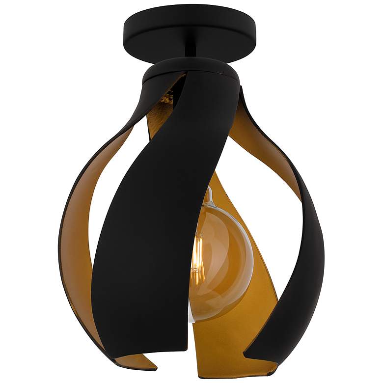 Image 2 Quoizel Kiko 11" Wide Matte Black Ceiling Light