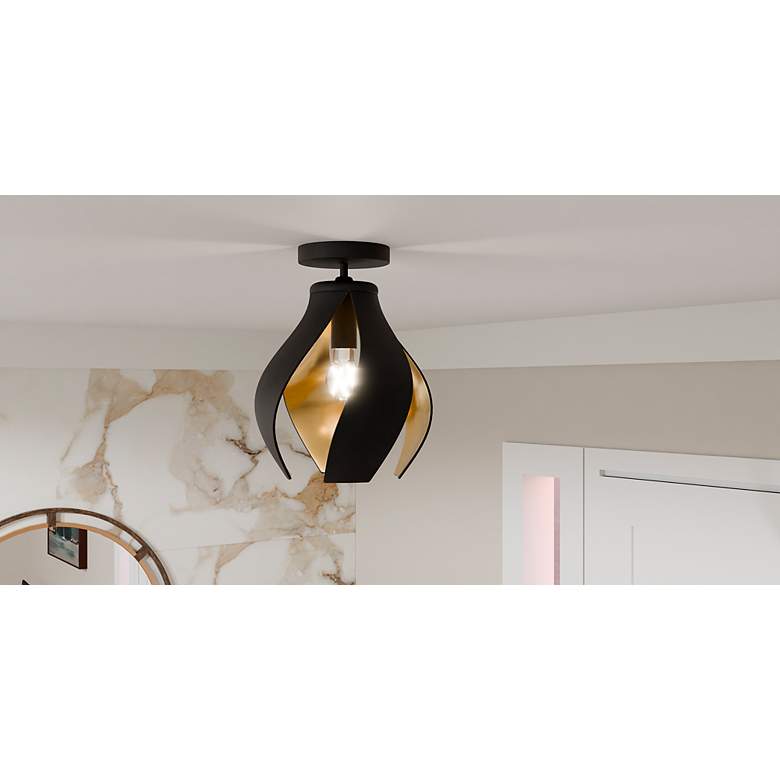 Image 7 Quoizel Kiko 11" Wide Matte Black Ceiling Light more views