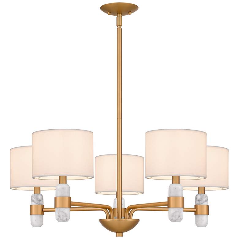 Image 2 Quoizel Kimberly 30" Wide 5-Light Brushed Weathered Brass Chandelier