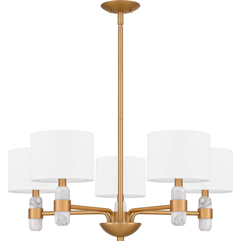 Image 3 Quoizel Kimberly 30" Wide 5-Light Brushed Weathered Brass Chandelier more views