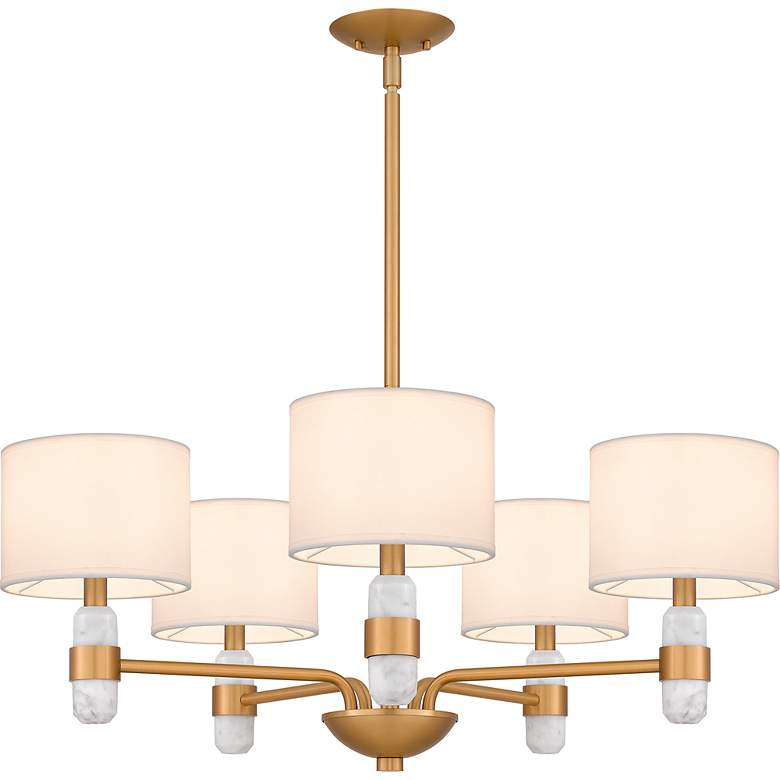 Image 4 Quoizel Kimberly 30" Wide 5-Light Brushed Weathered Brass Chandelier more views