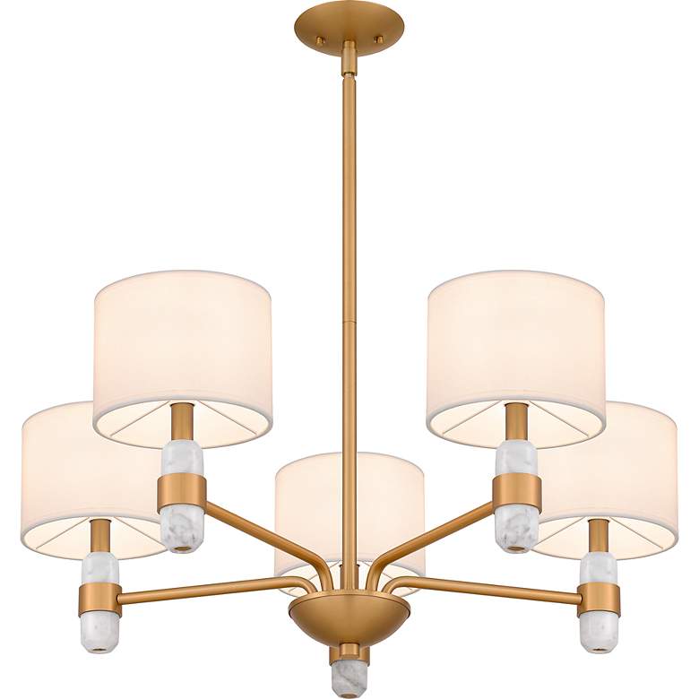 Image 5 Quoizel Kimberly 30" Wide 5-Light Brushed Weathered Brass Chandelier more views