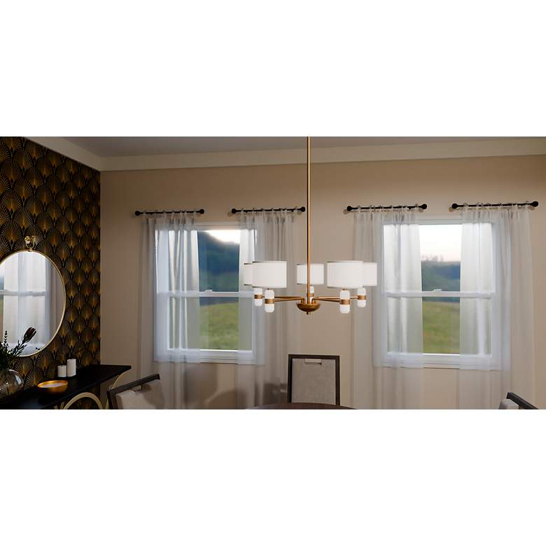 Image 7 Quoizel Kimberly 30" Wide 5-Light Brushed Weathered Brass Chandelier more views