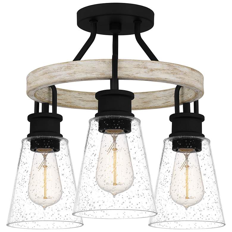 Image 3 Quoizel Kingsbridge 16" Wide Black 3-Light Ceiling Light