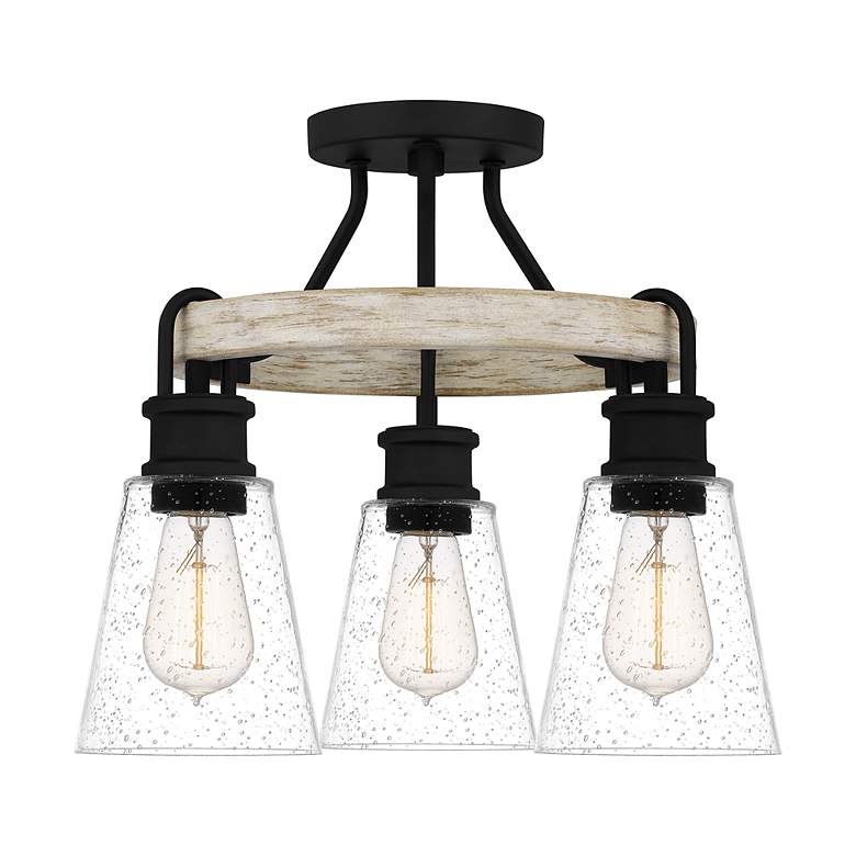 Image 4 Quoizel Kingsbridge 16" Wide Black 3-Light Ceiling Light more views