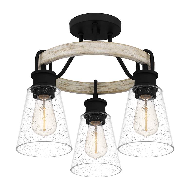 Image 5 Quoizel Kingsbridge 16" Wide Black 3-Light Ceiling Light more views