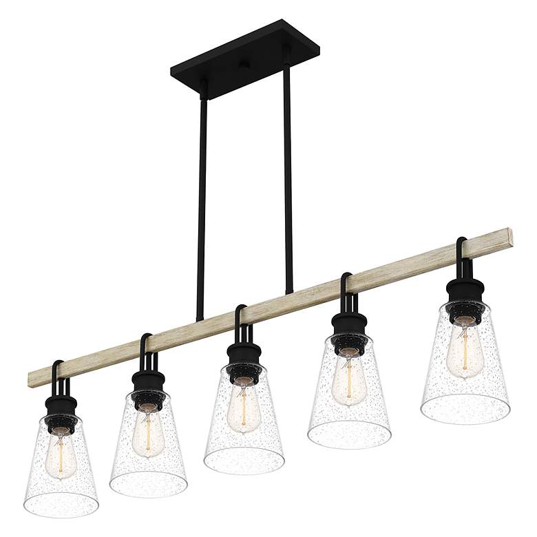 Image 3 Quoizel Kingsbridge 42"W Earth Black 5-Light Island Pendant more views