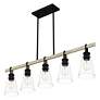 3_Quoizel Kingsbridge 42"W Earth Black 5-Light Island Pendant more views
