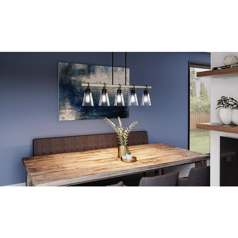 Image 6 Quoizel Kingsbridge 42"W Earth Black 5-Light Island Pendant more views