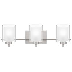 Quoizel Kolt 26" Wide Brushed Nickel 3-Light Vanity Bath Light