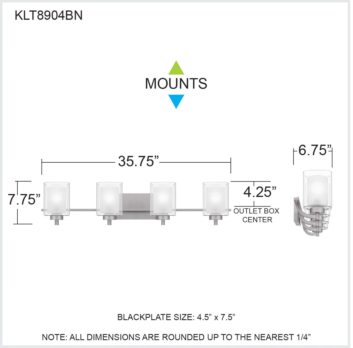 Quoizel Kolt 35 3/4" Wide Brushed Nickel 4-Light Bath Light in scene