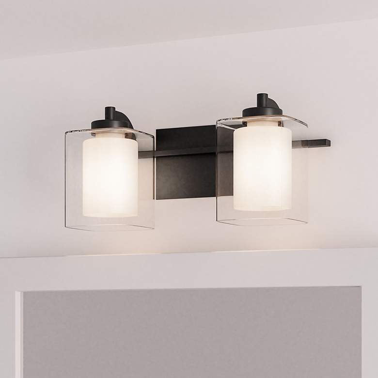 Image 1 Quoizel Kolt 7 3/4" High Matte Black 2-Light Wall Sconce